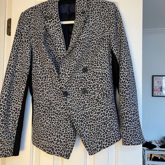 Rachel Roy leopard print and black double breasted blazer - Picture 3 of 5